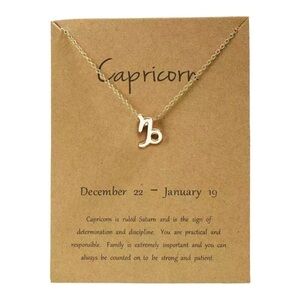 CAPRICORN Zodiac Symbol Gold Necklace